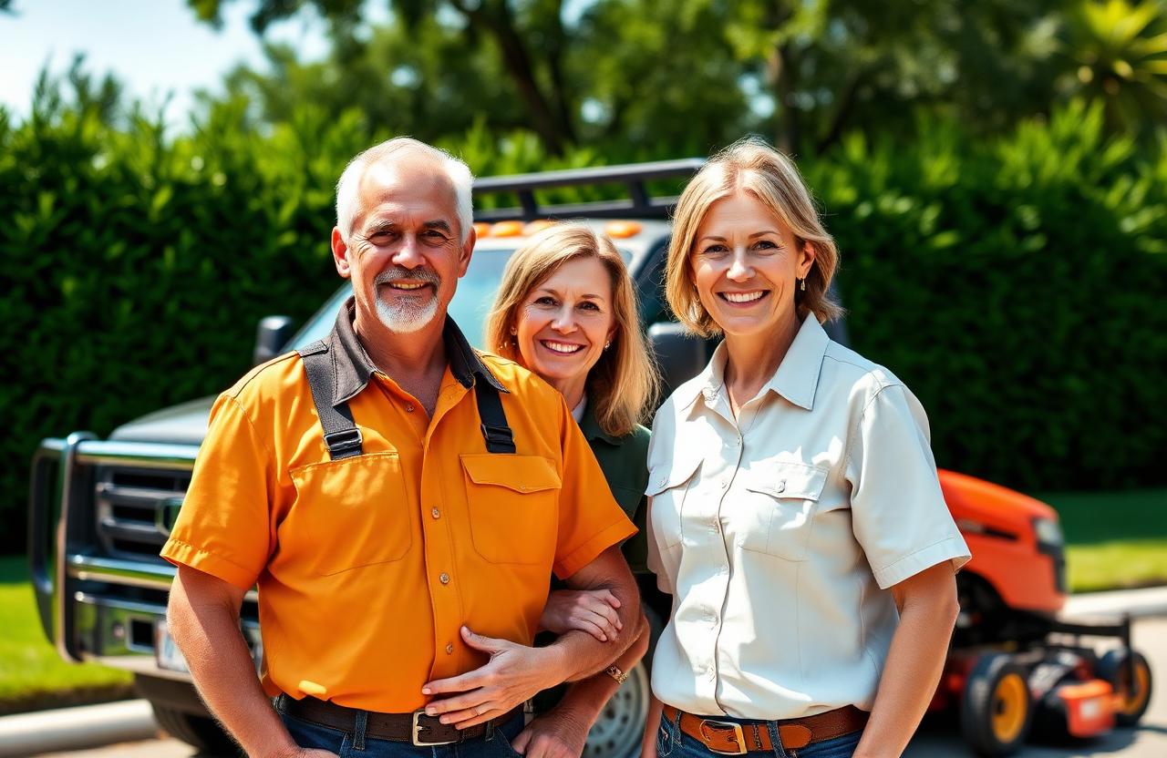 Kelly and Angela Wilburn, owners of Klean Kuts Yard Care in Deer Park, TX
