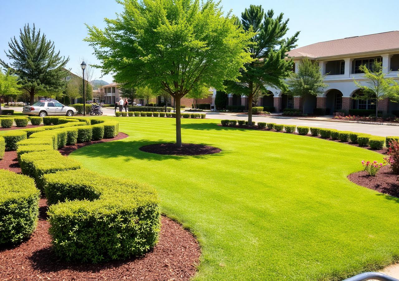 Commercial property landscape maintenance in Houston, TX