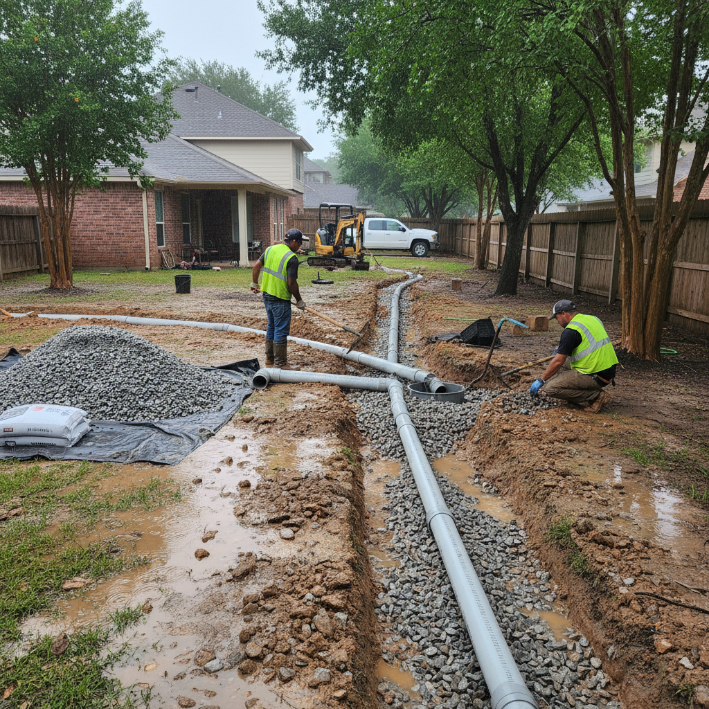 Yard Drainage Solutions for Flood-Prone Baytown, TX Properties