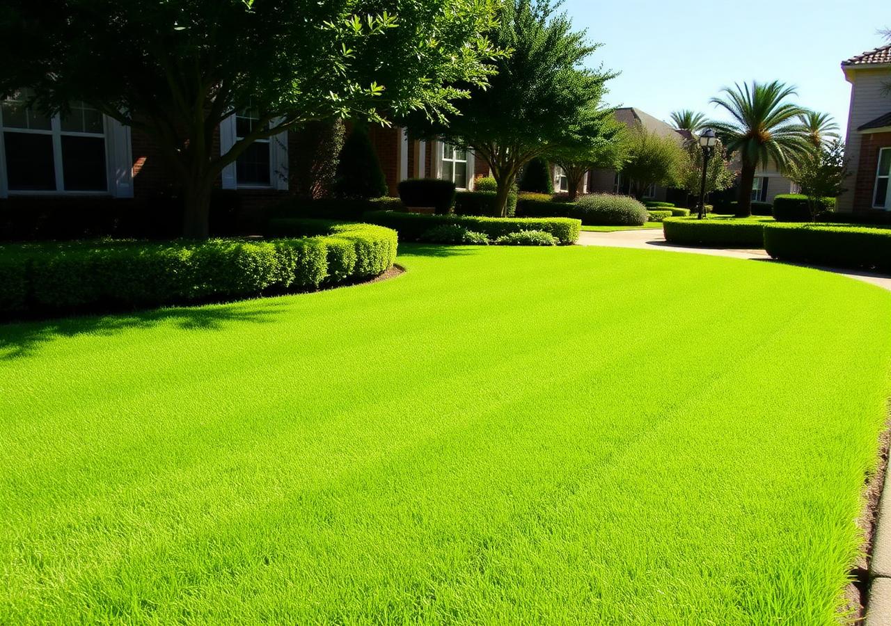 Manicured residential lawn in Deer Park, TX